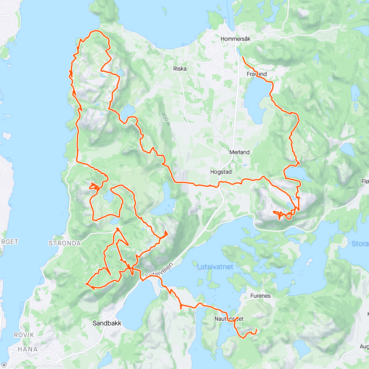 Map of the activity, Sandnes Ultratrail 43km👊 8.38.24