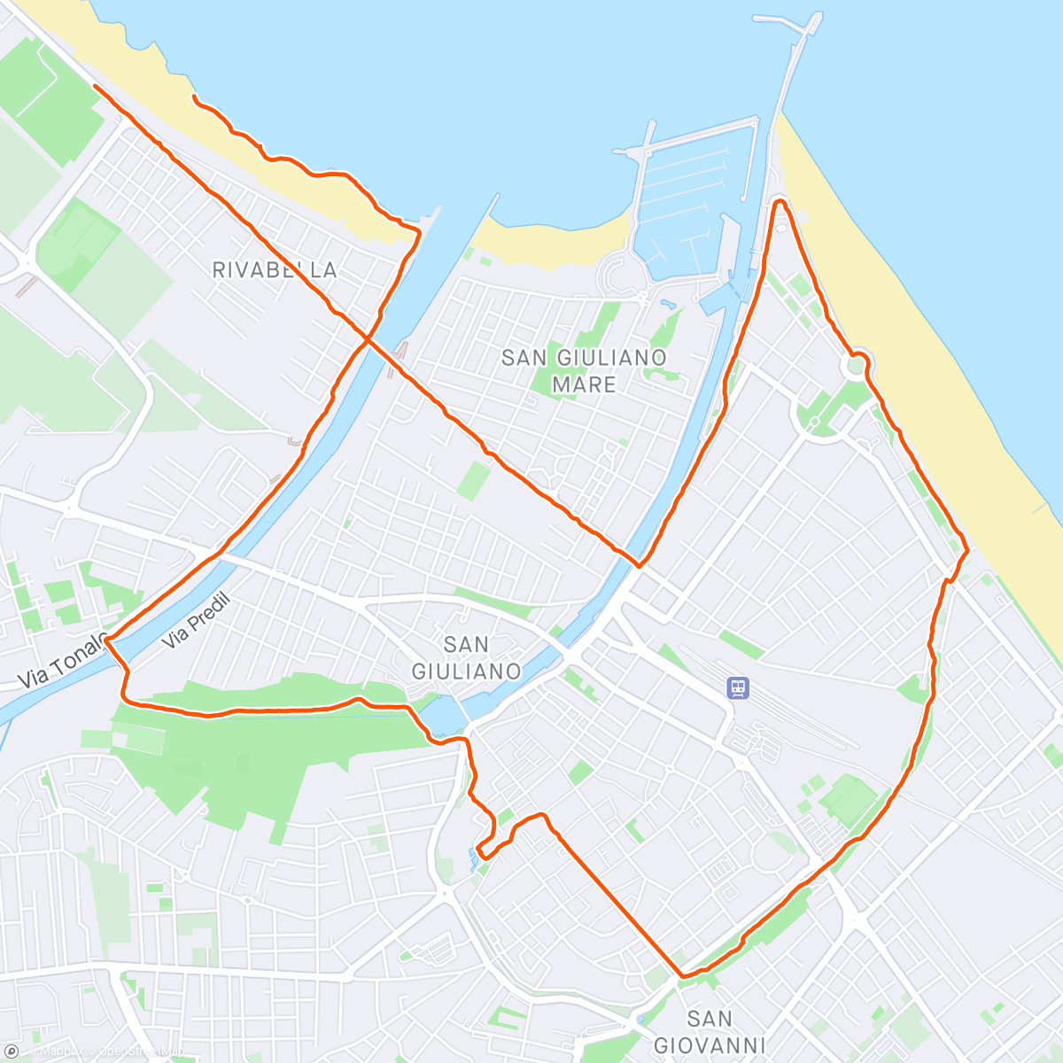 Map of the activity, Rimini half marathon CAMMINATA CON PIMPI🐝🐕
