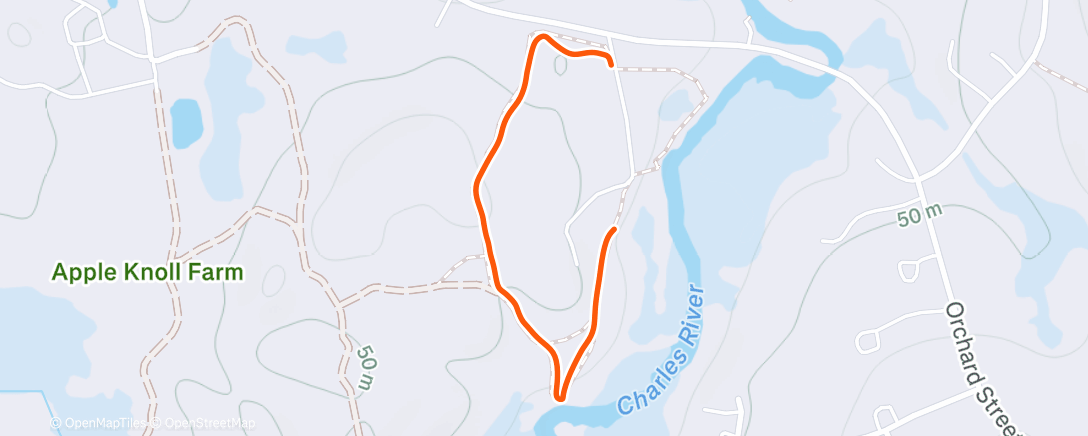 Map of the activity, Afternoon Snowshoe
