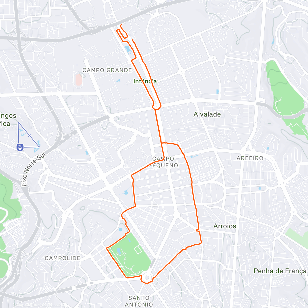 Map of the activity, Morning Run