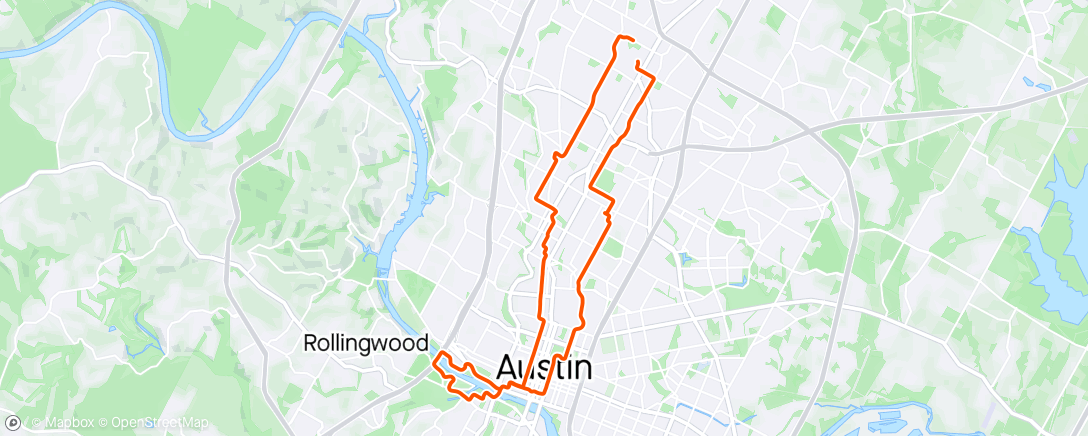 Map of the activity, Family cargo bike group ride to Zilker Kite Festival