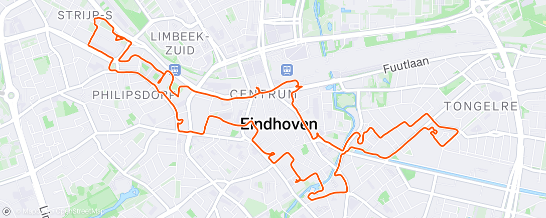 Map of the activity, Urban Trail Eindhoven 2024