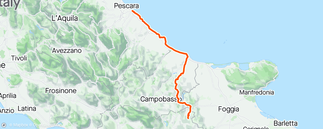 Map of the activity, Giro d’Italia Stage 11