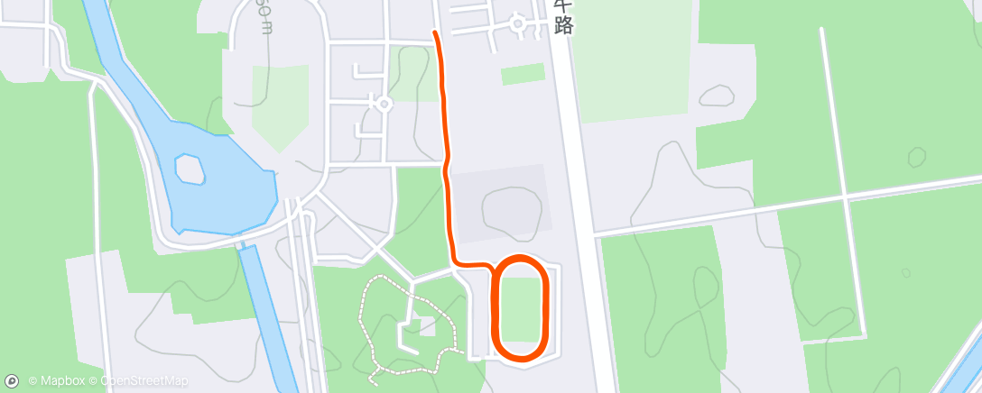 Map of the activity, 晚间跑步