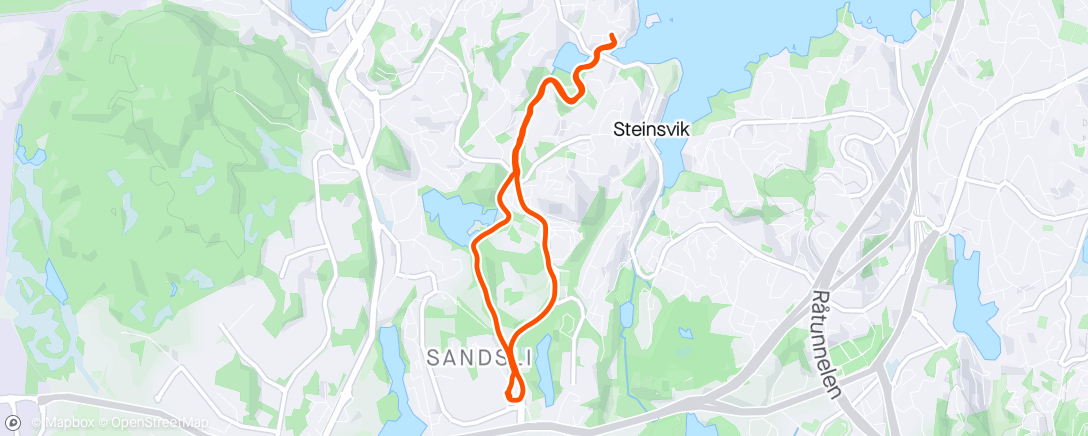 Map of the activity, Til/fra Sandsli