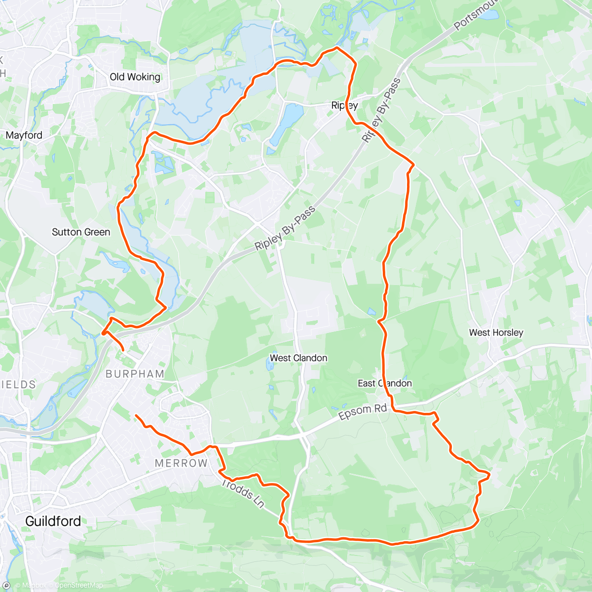 Map of the activity, 03-24 River ride
