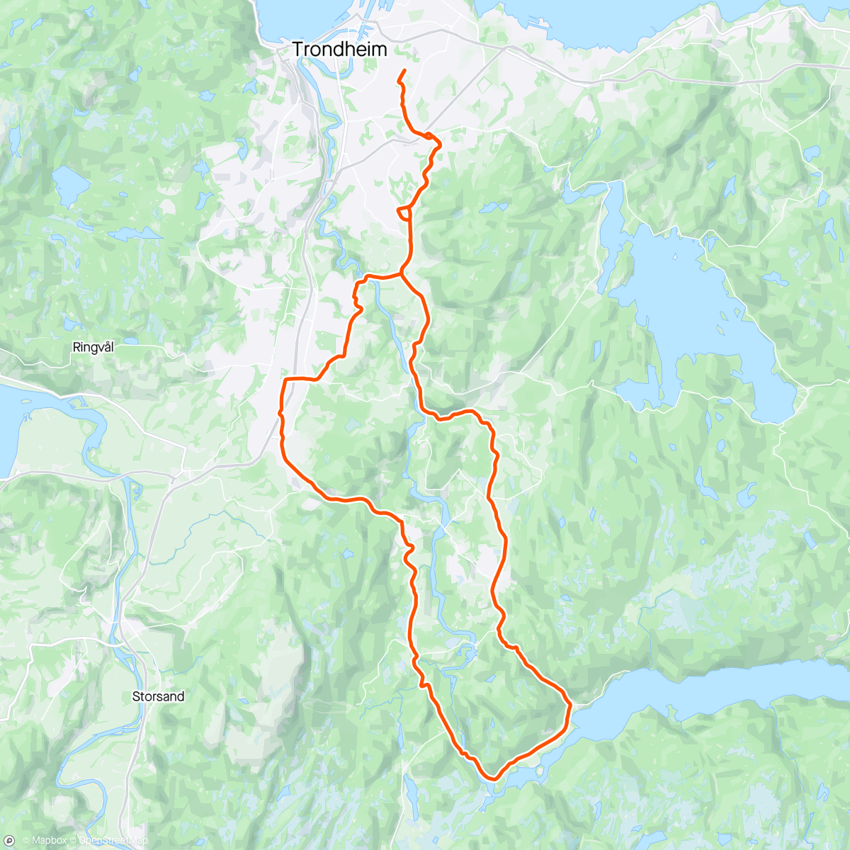 Map of the activity, Klæburunde om Sandmoen og Leirfoss