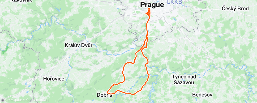 Map of the activity, Dobříš - Nová Ves p. Pleší v pěti