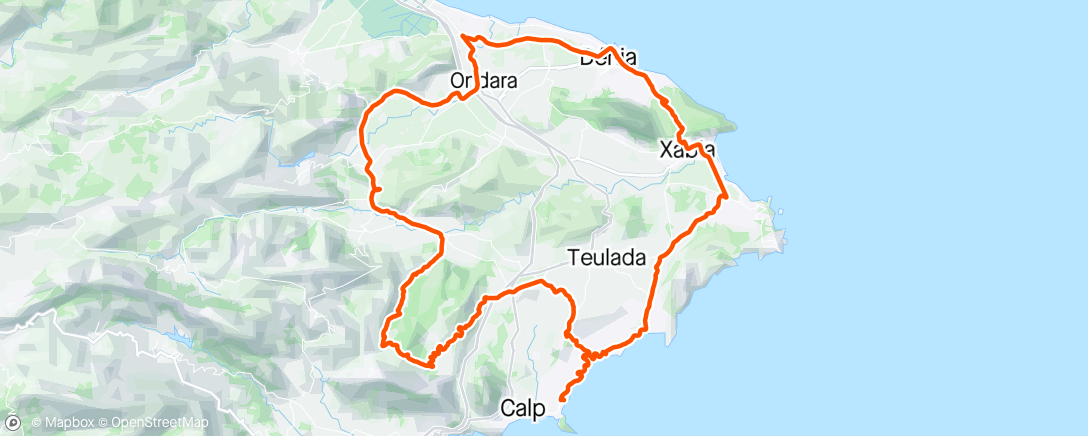 Map of the activity, Calpe camp dag 1