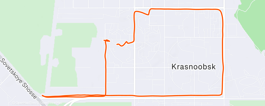 Map of the activity, Дневной забег