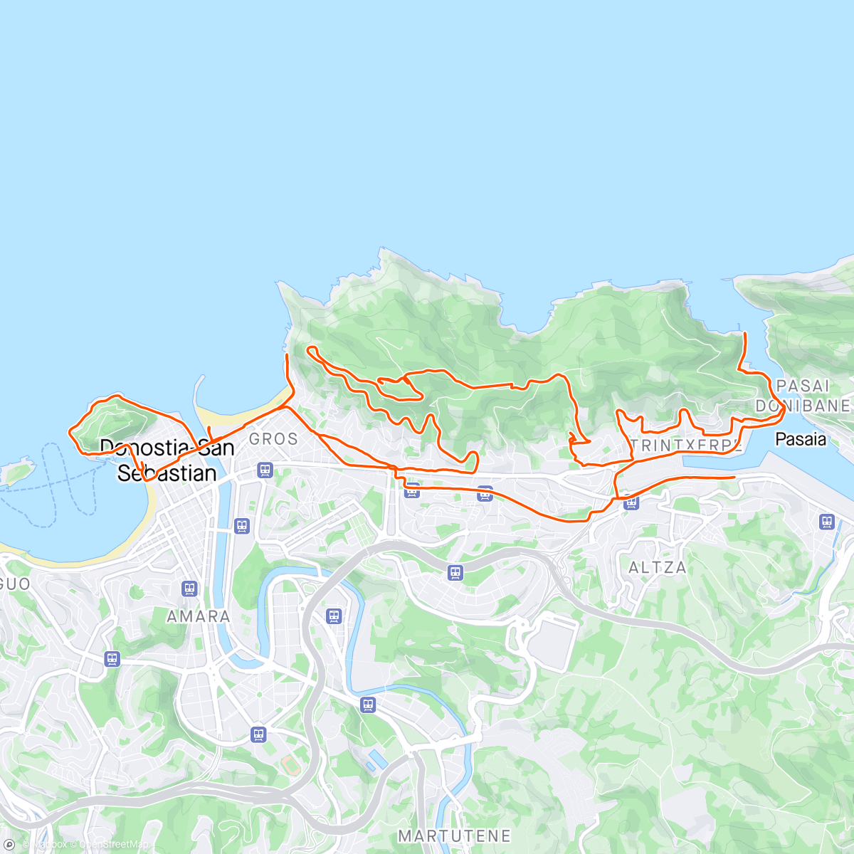 Map of the activity, San Sebastian