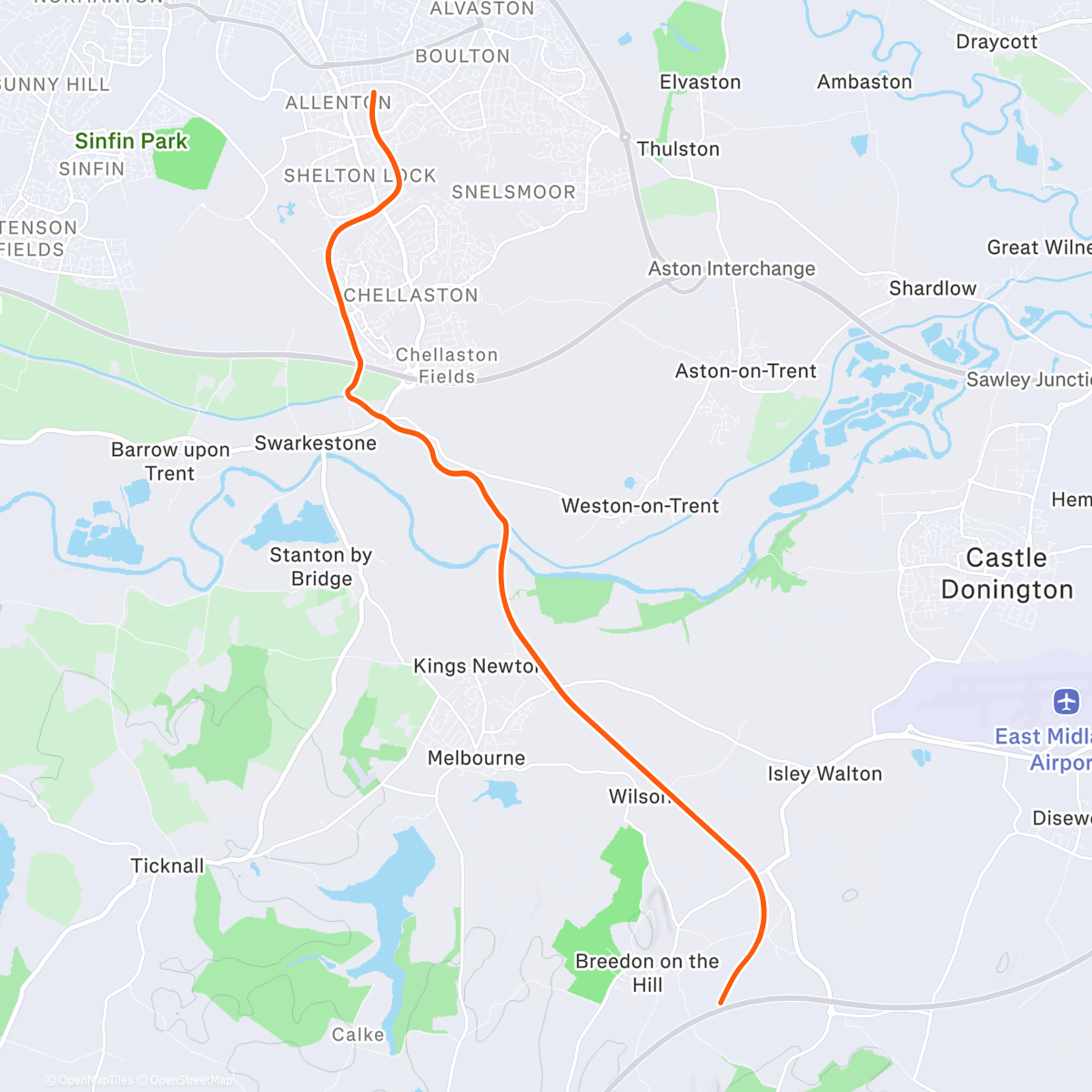 Map of the activity, Steady ➡️ Marathon Pace