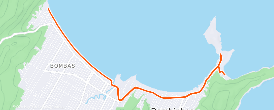 Map of the activity, Corrida noturna