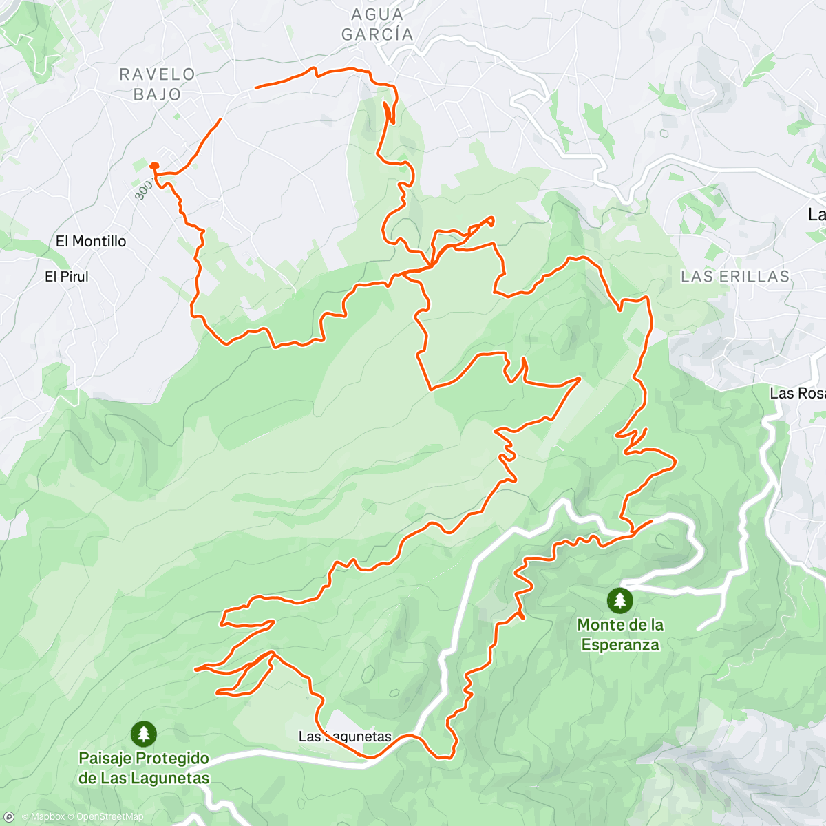 Map of the activity, Bicicleta de montaña por la tarde