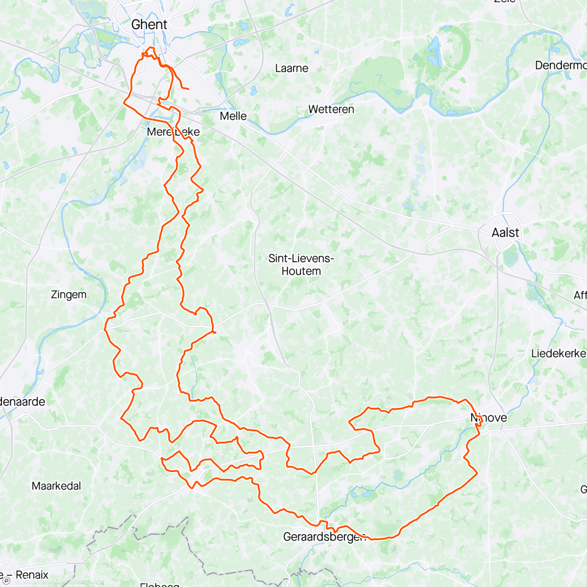 Map of the activity, Cyclo Omloop het Nieuwsblad