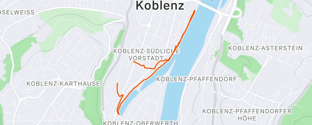 Map of the activity, Lauf am Nachmittag
