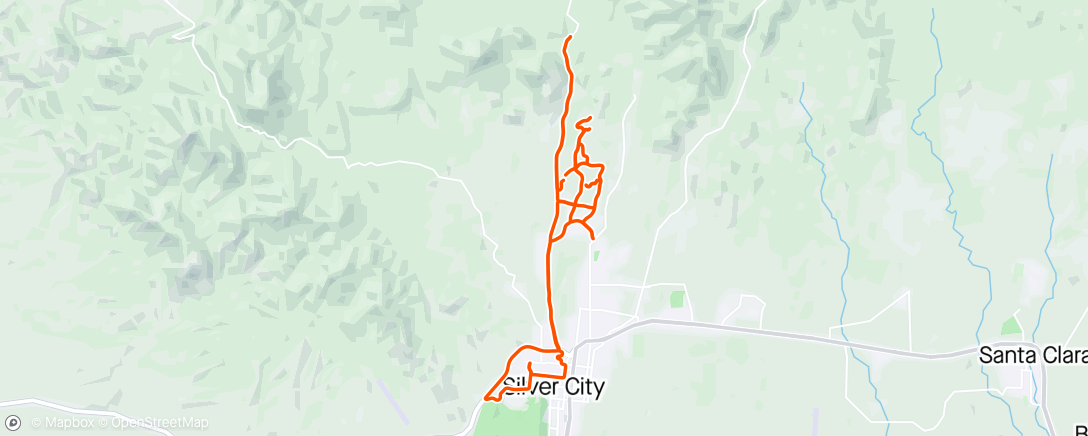 Map of the activity, Lunch break ride in neighborhoods and towards Gomez peak and thru University campus.