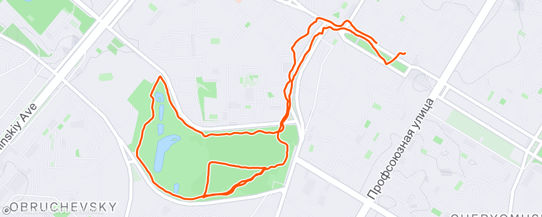 Map of the activity, Утренний забег