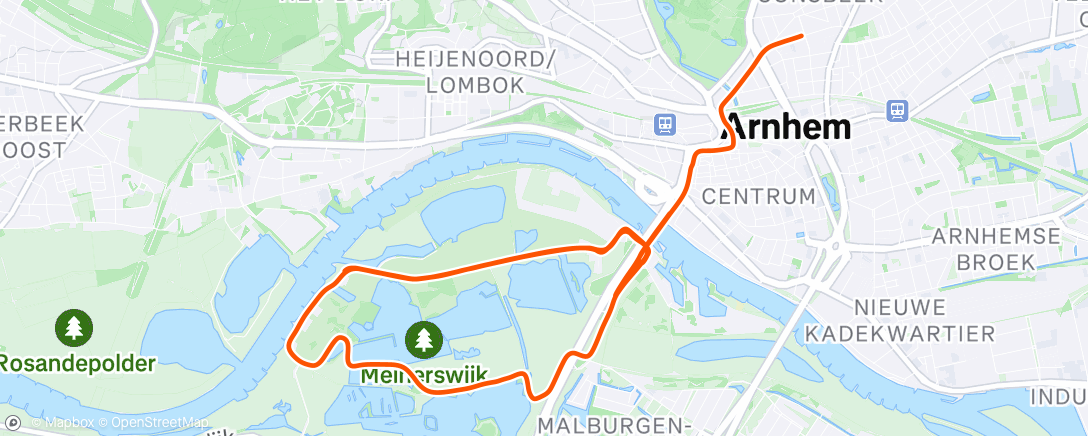 Map of the activity, Afternoon Run