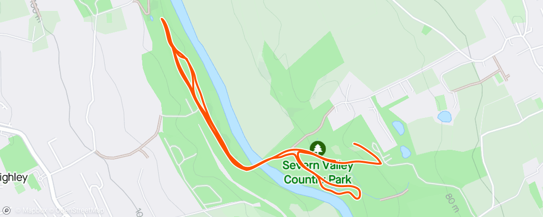 Mapa da atividade, Rainy muddy Country Park lunch jog