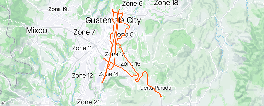 Map of the activity, Rally Ciclismo en Guate,  2do lugar, equipo Barranqueros Team 👍