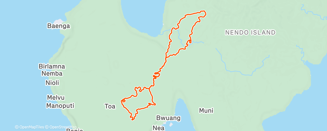 Map of the activity, Zwift - Country to Coastal in Makuri Islands