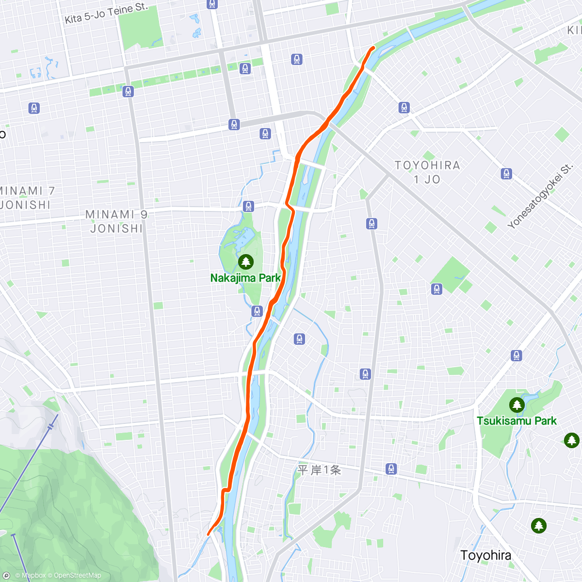 Map of the activity, 河川敷３０km走