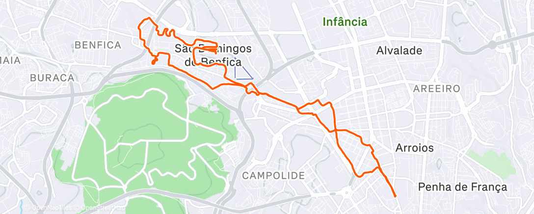 Карта физической активности (Corrida ao entardecer)