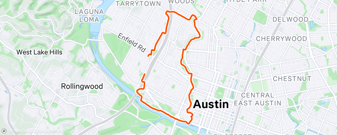 Map of the activity, Morning Run