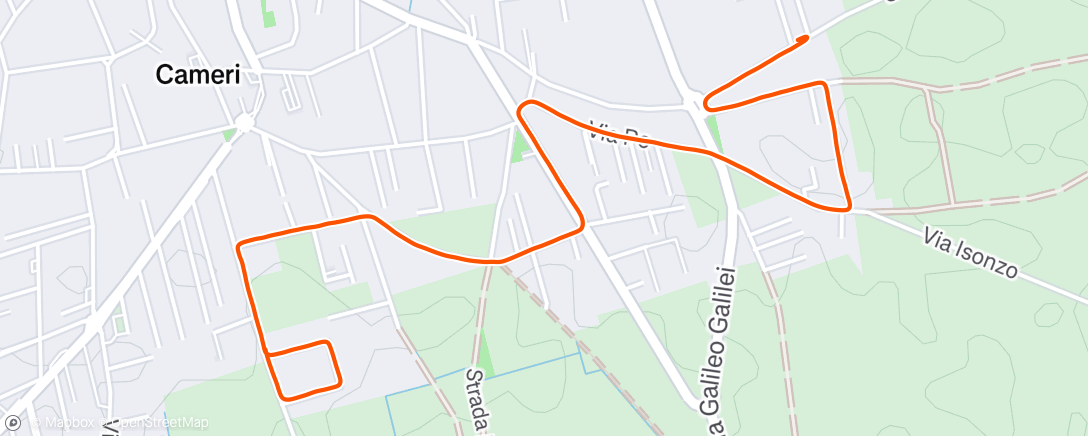 Map of the activity, 4 km warm up