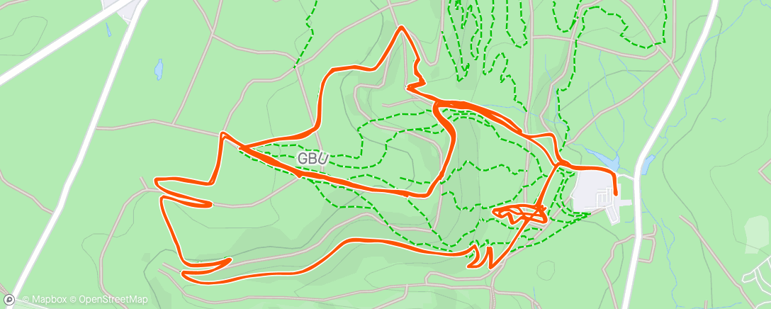 Map of the activity, First MTB ride at the FoD