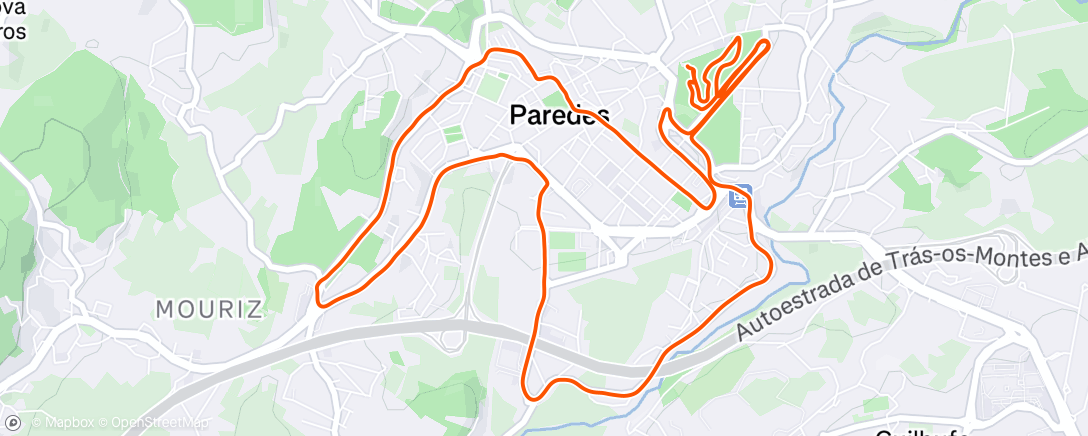 Map of the activity, Corrida ao entardecer