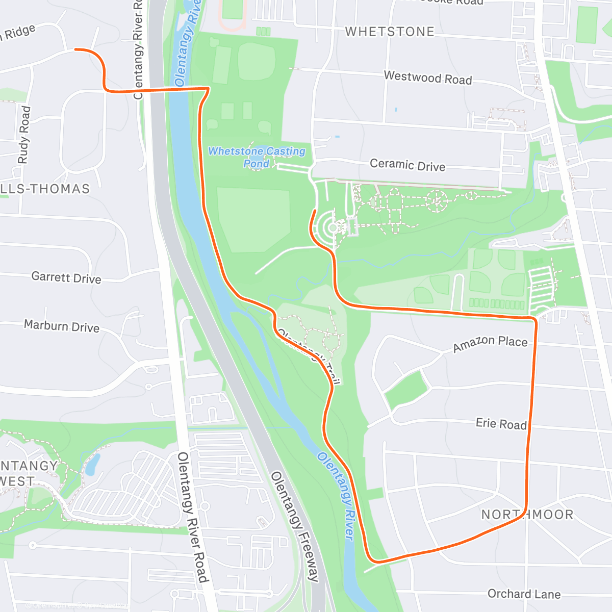 Map of the activity, 30 degrees felt hot