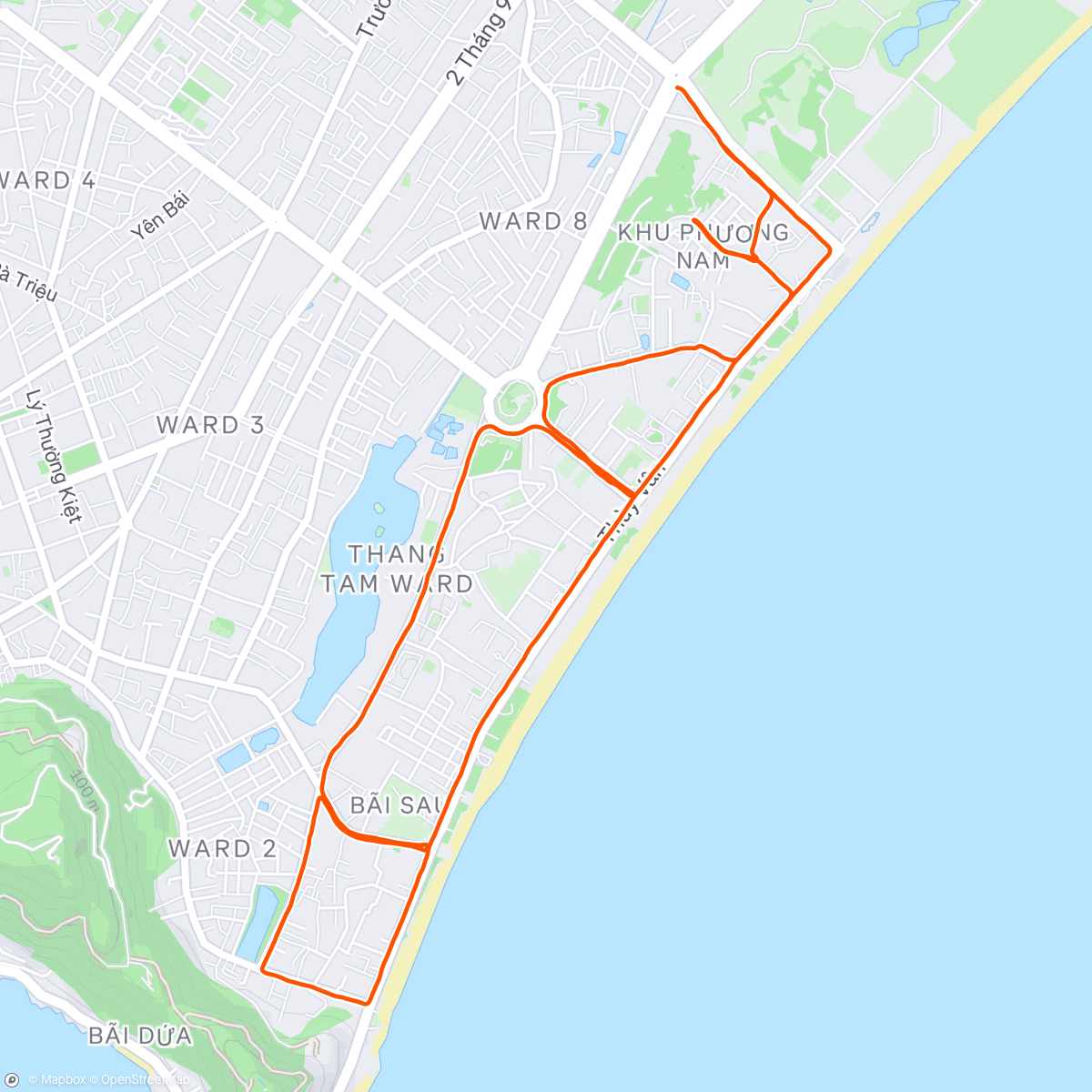 Map of the activity, Afternoon Run