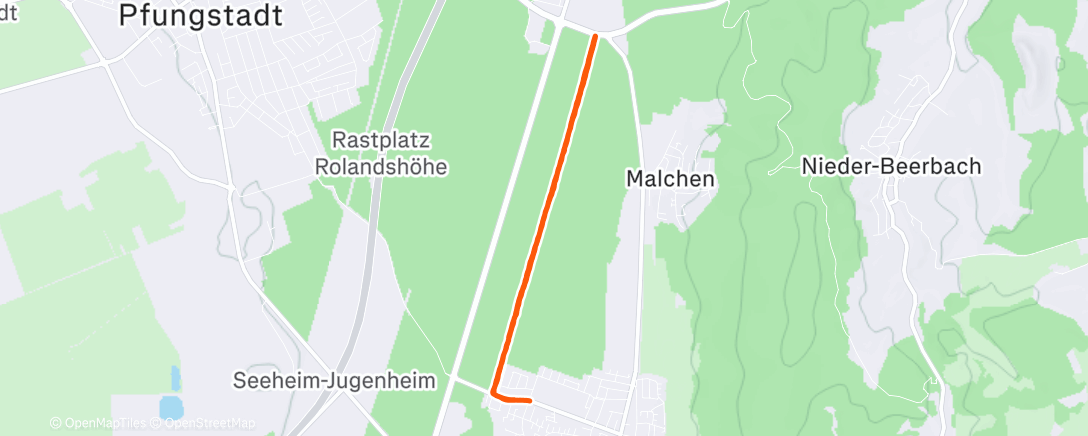 Map of the activity, Lauf am Morgen