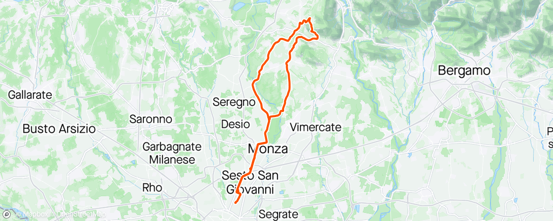 Map of the activity, 042 bici - Colle e Sirtori