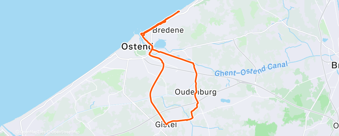 Map of the activity, Namiddagrit op mountainbike