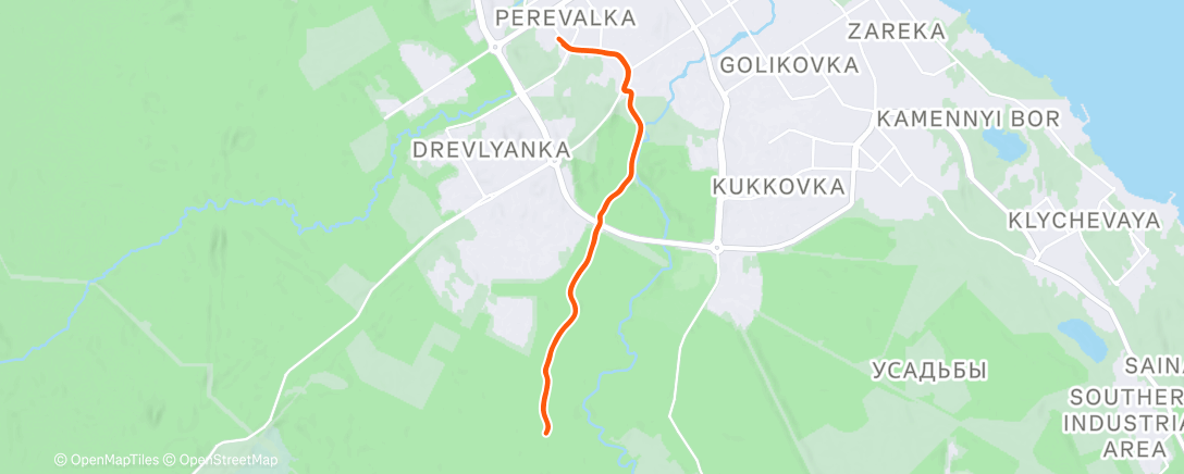 Map of the activity, Полуденный забег