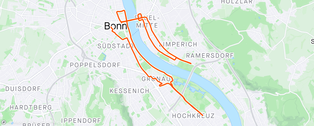 Map of the activity, Bonn Half Marathon