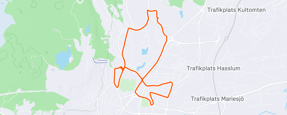Map of the activity, Afternoon Run