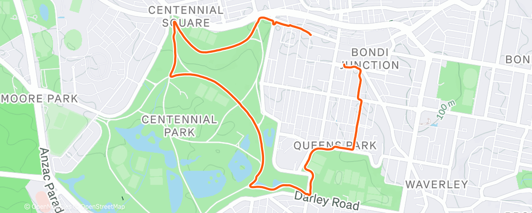Map of the activity, Afternoon Run
