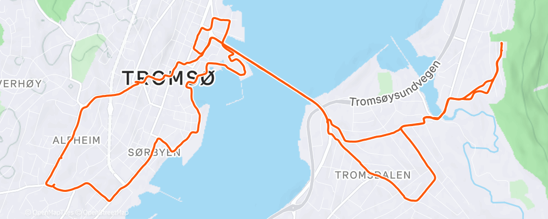 Map of the activity, Afternoon Trail Run