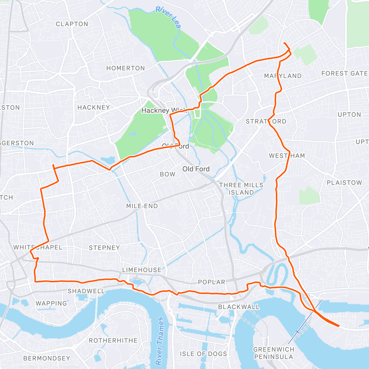 Map of the activity, Treading Water with Extreme Prejudice