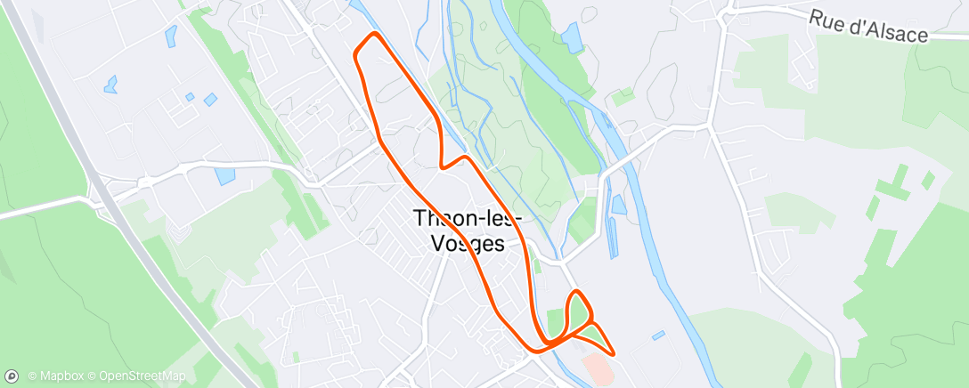 Map of the activity, Afternoon Run