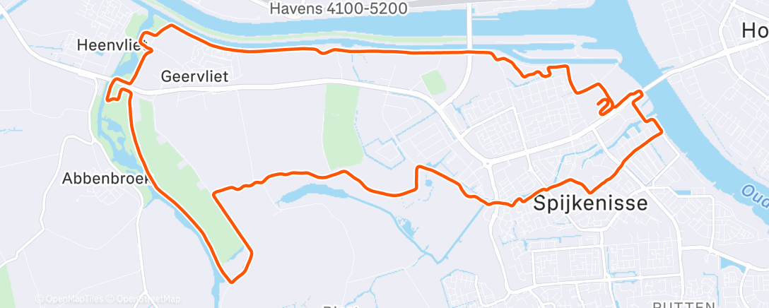 Map of the activity, Halve marathon Spijkenisse