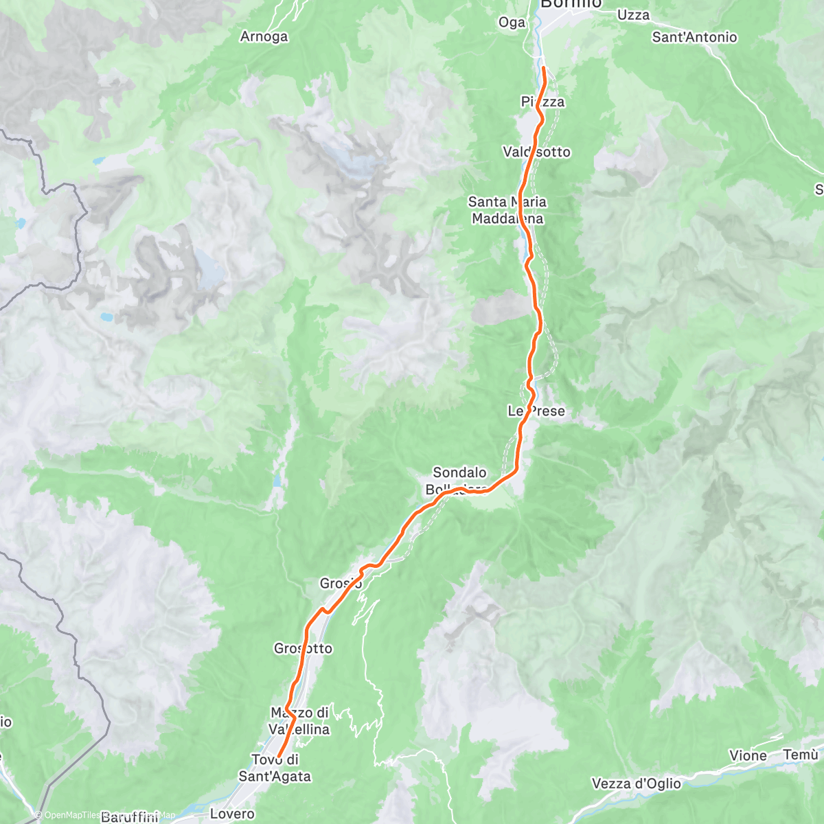 Map of the activity, ROUVY - Bormio to Tirano | Italy