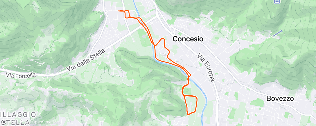 Map of the activity, Corsa pomeridiana