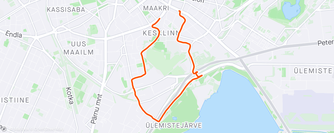 Map of the activity, Sub 4:30 pace work 🥵