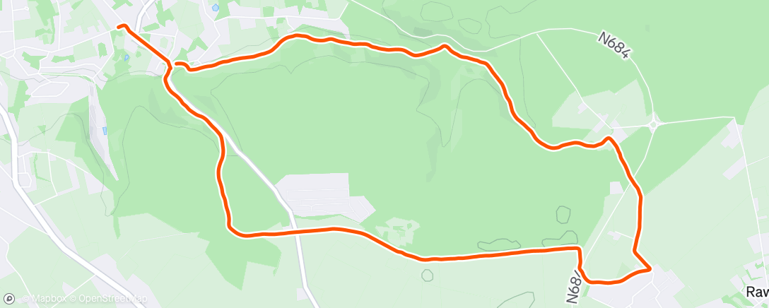 Map of the activity, Course à pied le midi