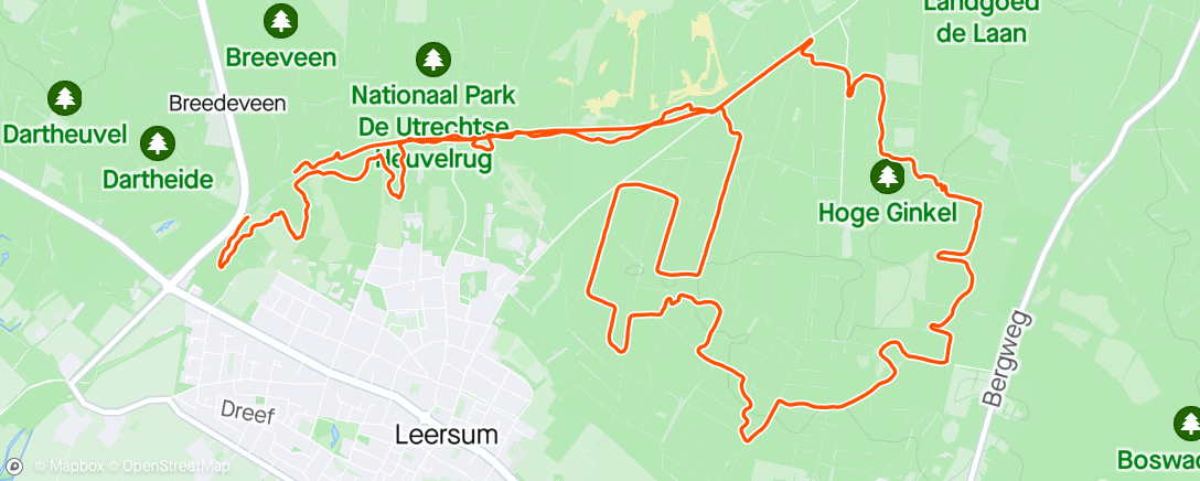 Map of the activity, Namiddagessie MTB